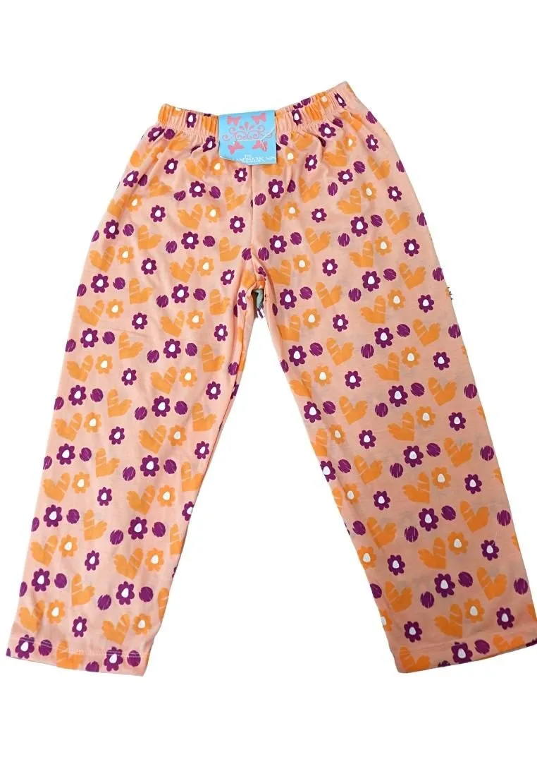 Landmark Pajama Pants Butterfly, Flower and Heart 2 in 1 - Mint Green/ Light Peach