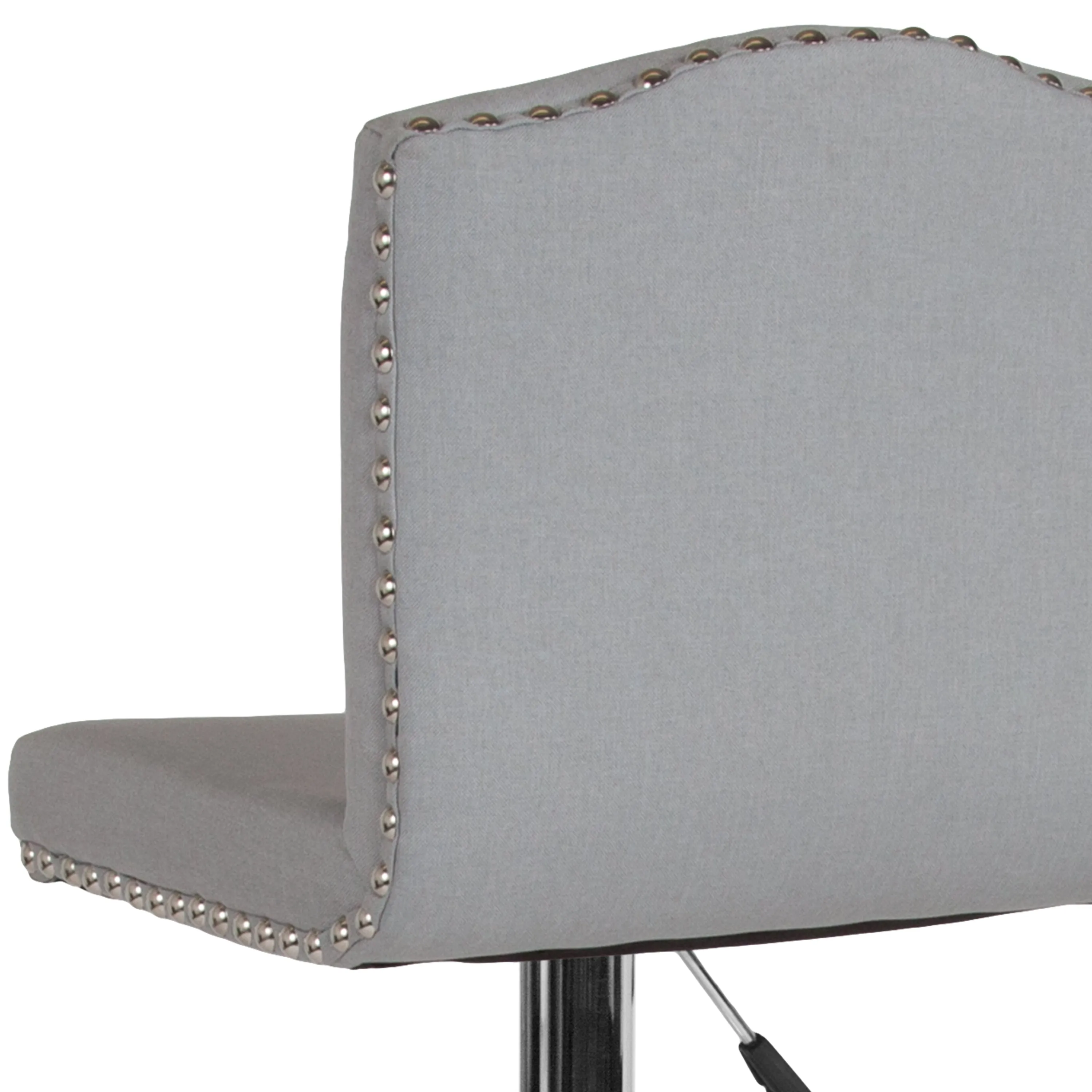Light Gray Fabric Barstool DS-8111-LTG-F-GG