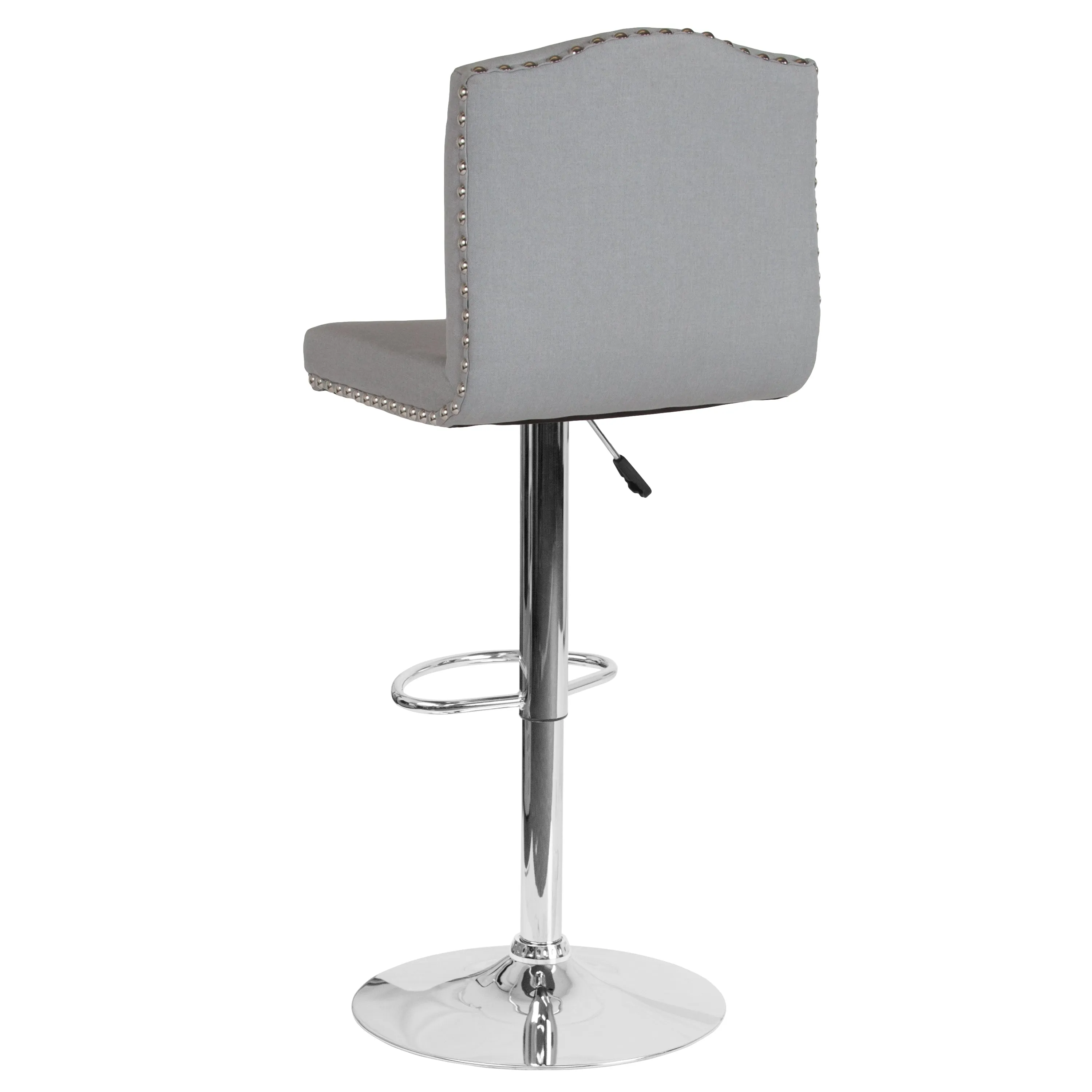 Light Gray Fabric Barstool DS-8111-LTG-F-GG
