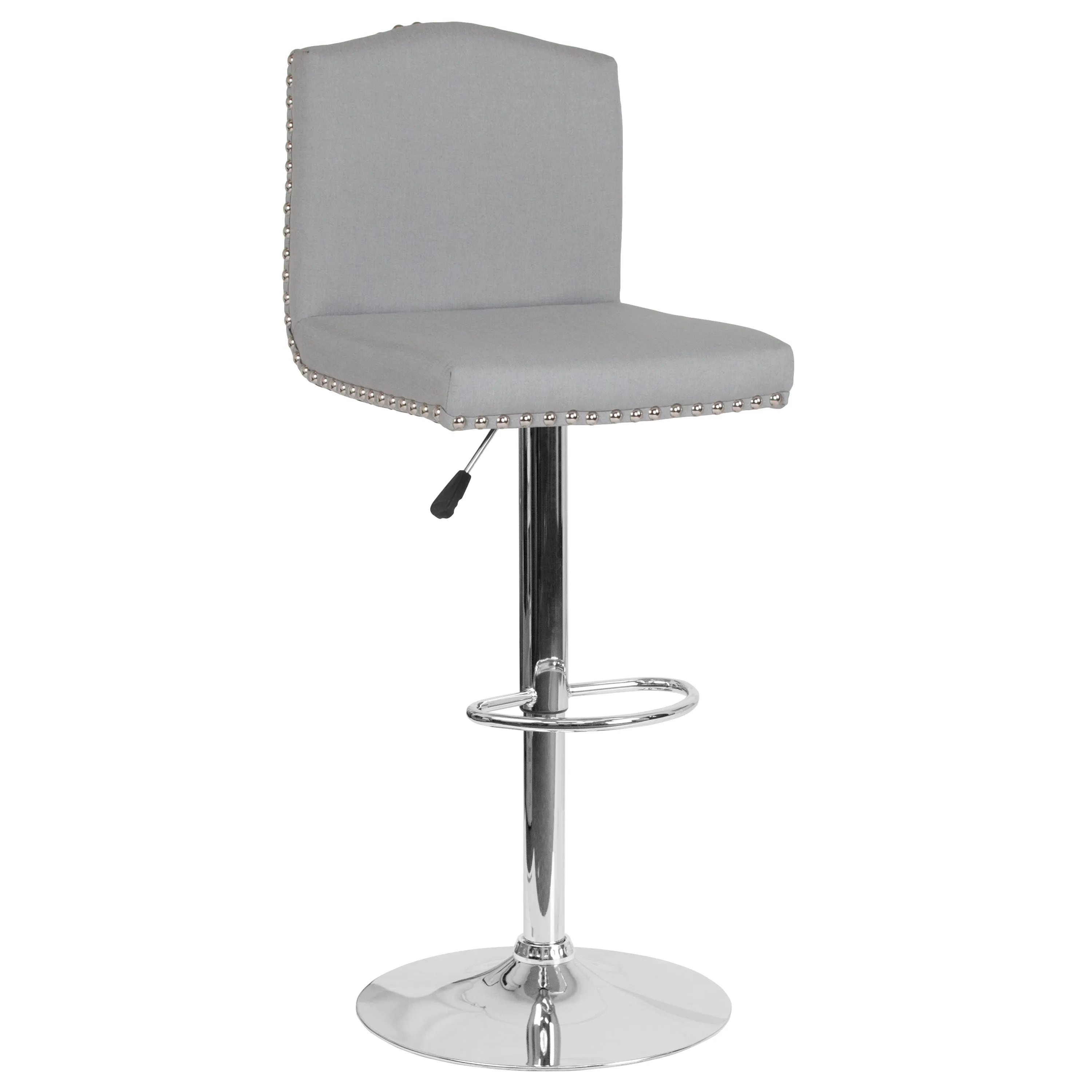 Light Gray Fabric Barstool DS-8111-LTG-F-GG