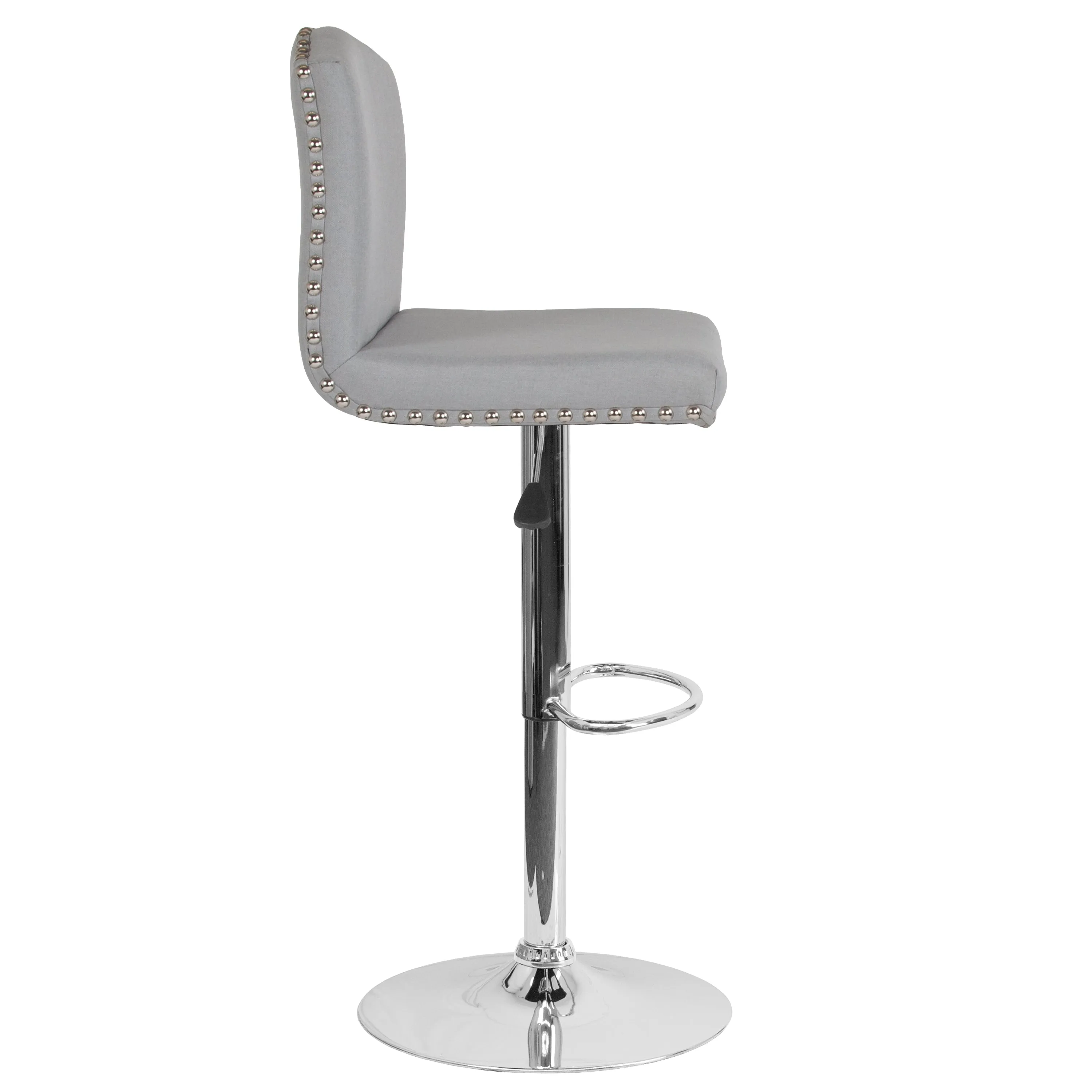 Light Gray Fabric Barstool DS-8111-LTG-F-GG