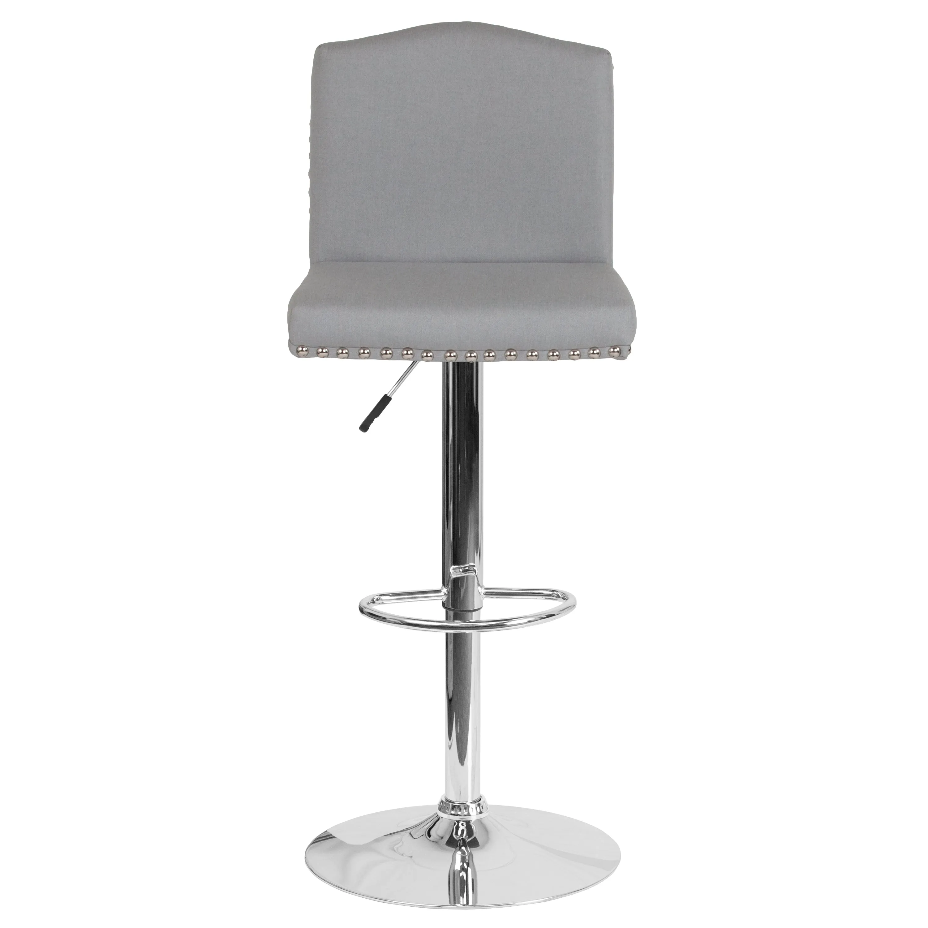 Light Gray Fabric Barstool DS-8111-LTG-F-GG