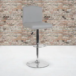 Light Gray Fabric Barstool DS-8111-LTG-F-GG