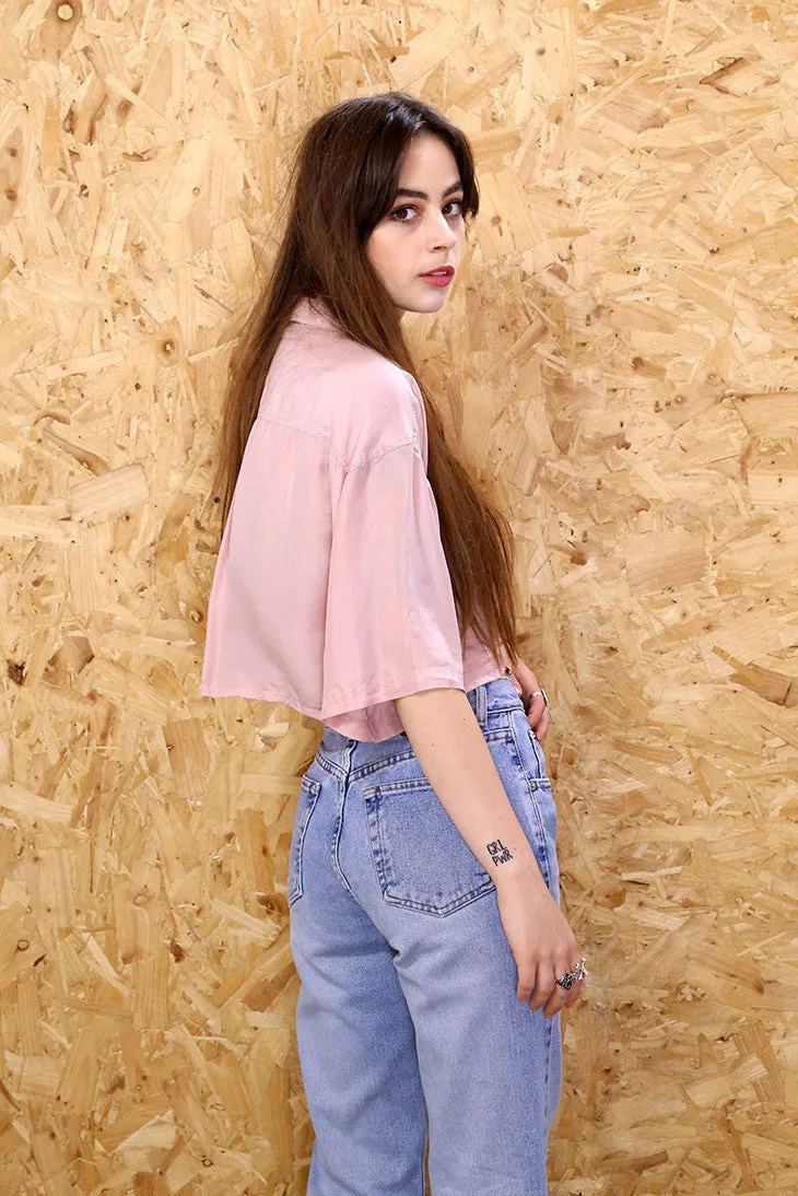 LOOT LABEL Pink Blush Vintage Silk Shirt