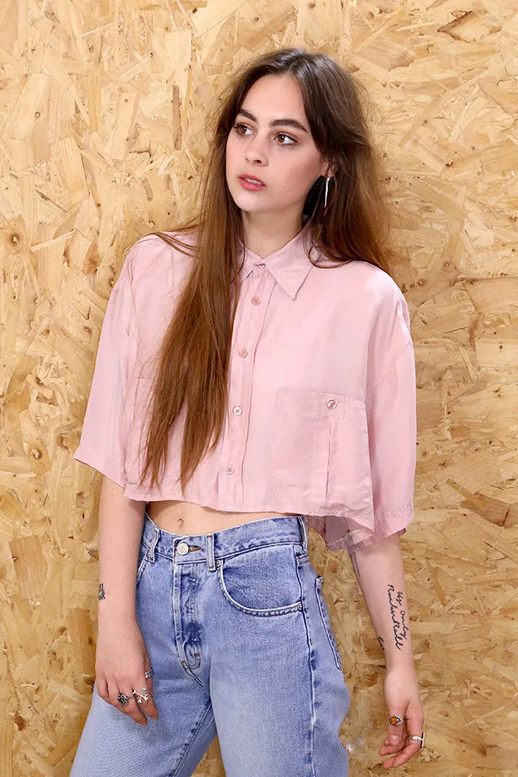 LOOT LABEL Pink Blush Vintage Silk Shirt