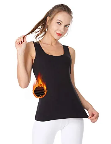 MANCYFIT Thermal Tank Top for Women Fleece Cami Shirt Sleeveless Camisole Base Layer Seamless Warm Vest Scoop Neck