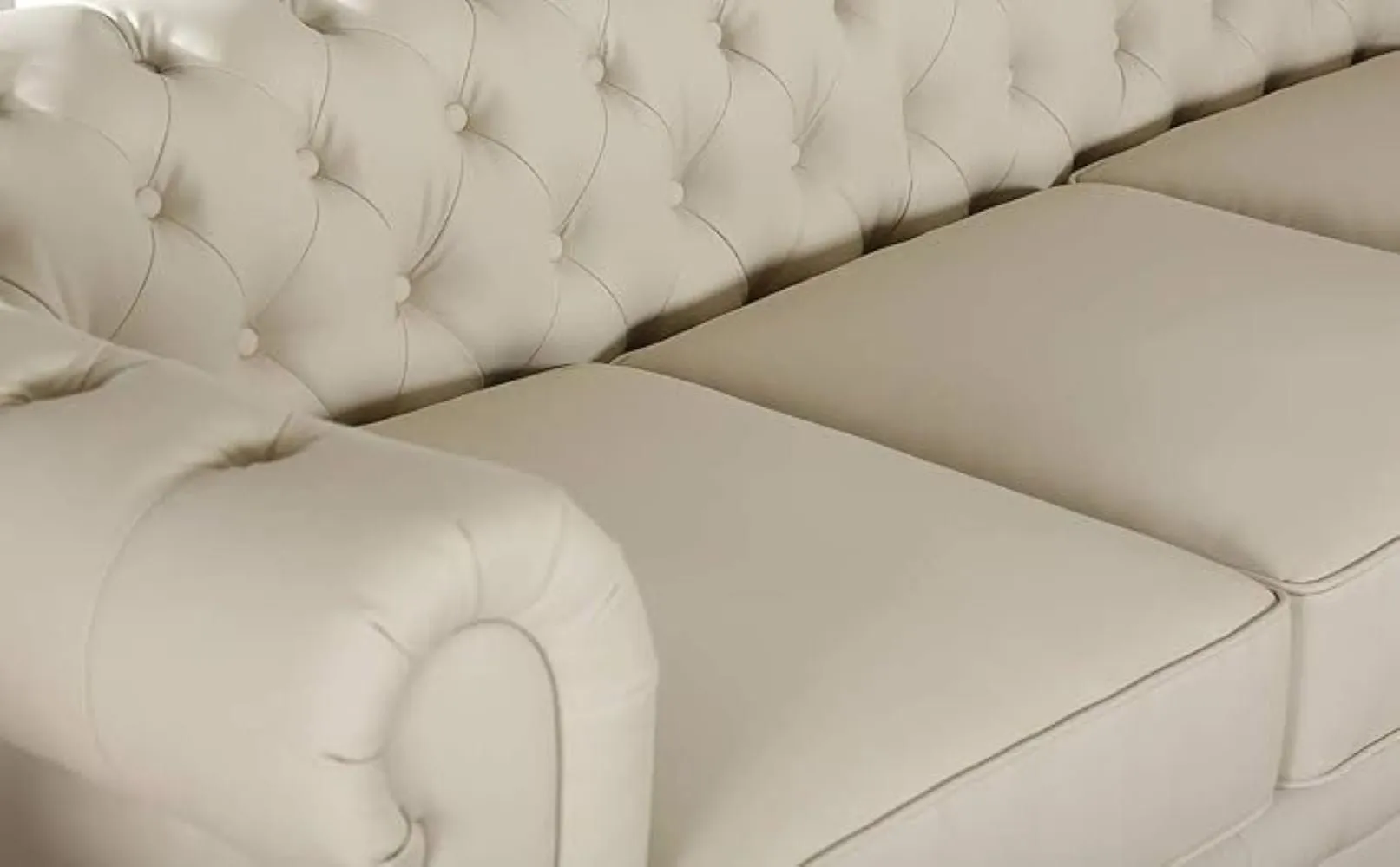 Marina Solid Wood 3 Seater Fabric Chesterfield Sofa for Living