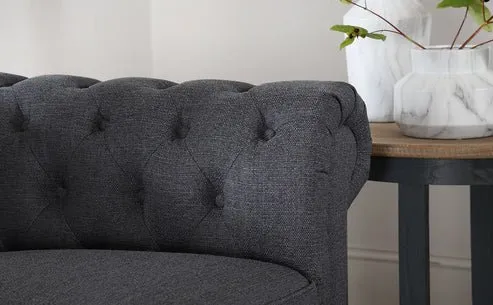 Marina Solid Wood 3 Seater Fabric Chesterfield Sofa for Living