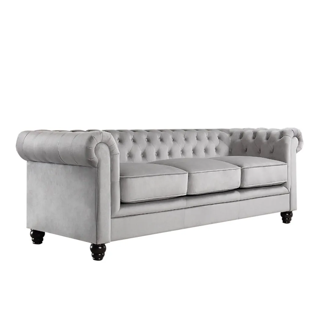 Marina Solid Wood 3 Seater Fabric Chesterfield Sofa for Living