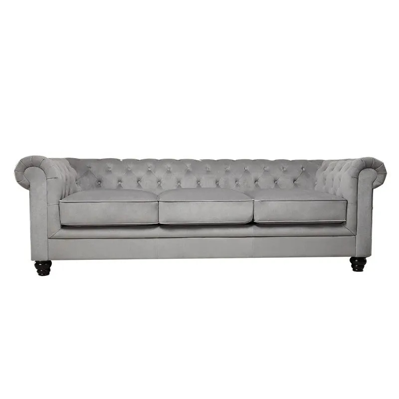 Marina Solid Wood 3 Seater Fabric Chesterfield Sofa for Living