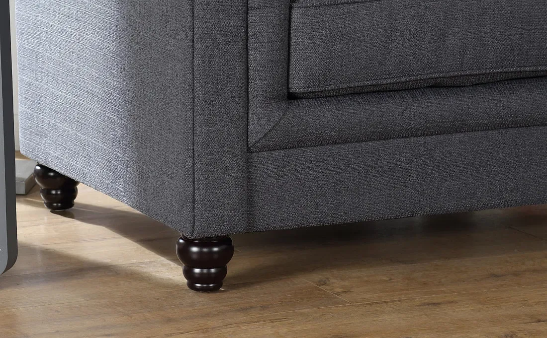 Marina Solid Wood 3 Seater Fabric Chesterfield Sofa for Living