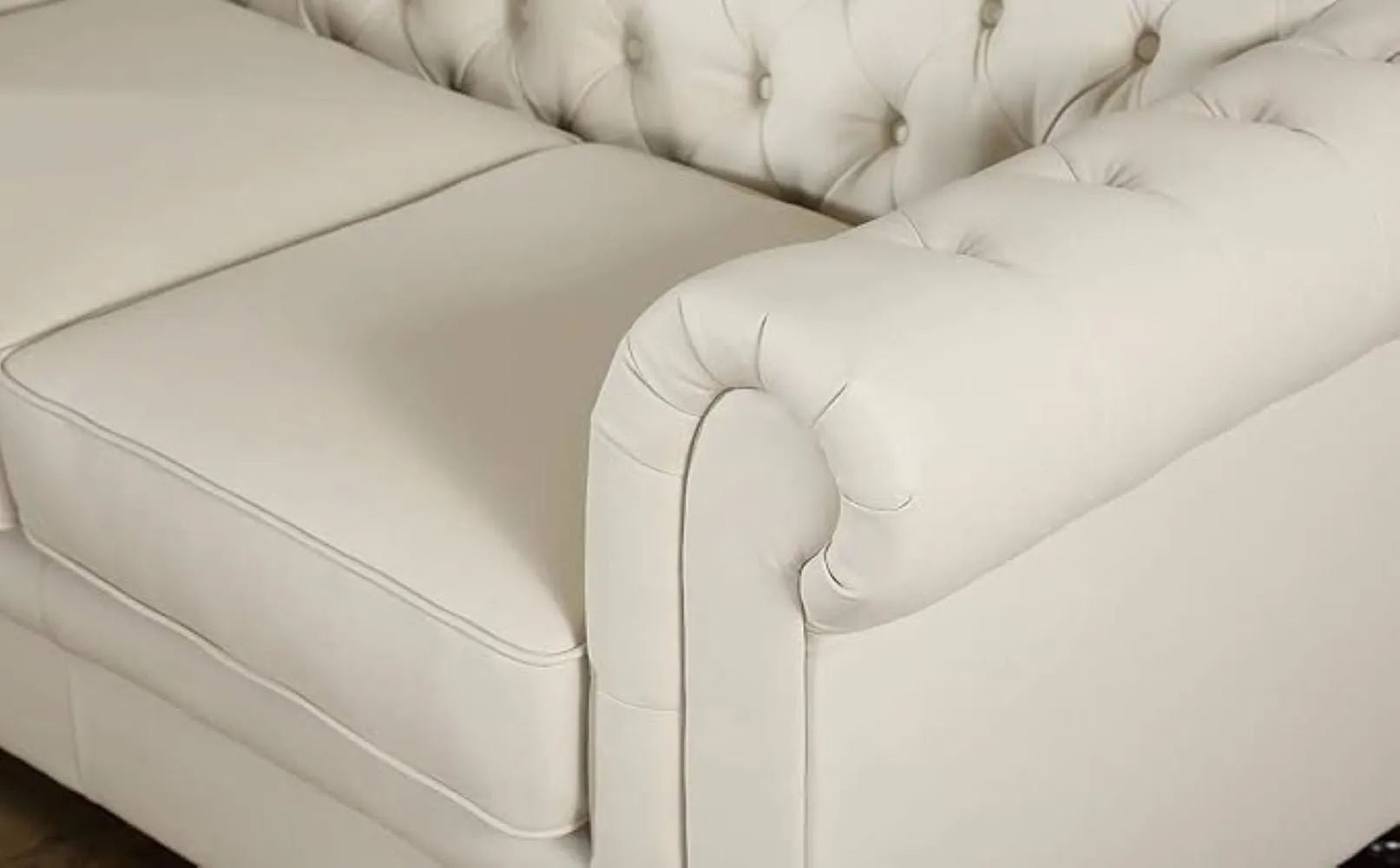 Marina Solid Wood 3 Seater Fabric Chesterfield Sofa for Living