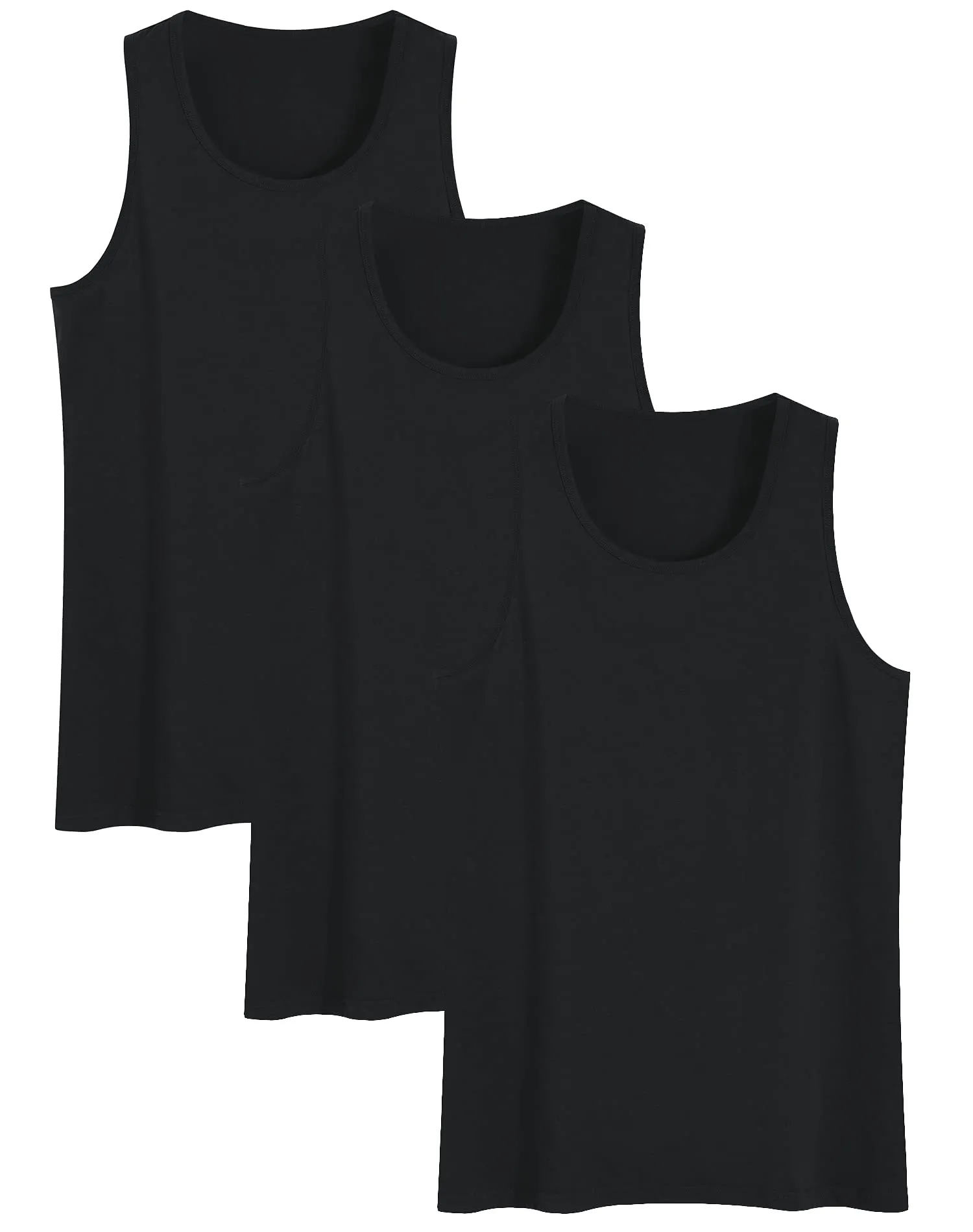 Men's Cotton Knit Tank Top Sleeveless Pajama Shirt
