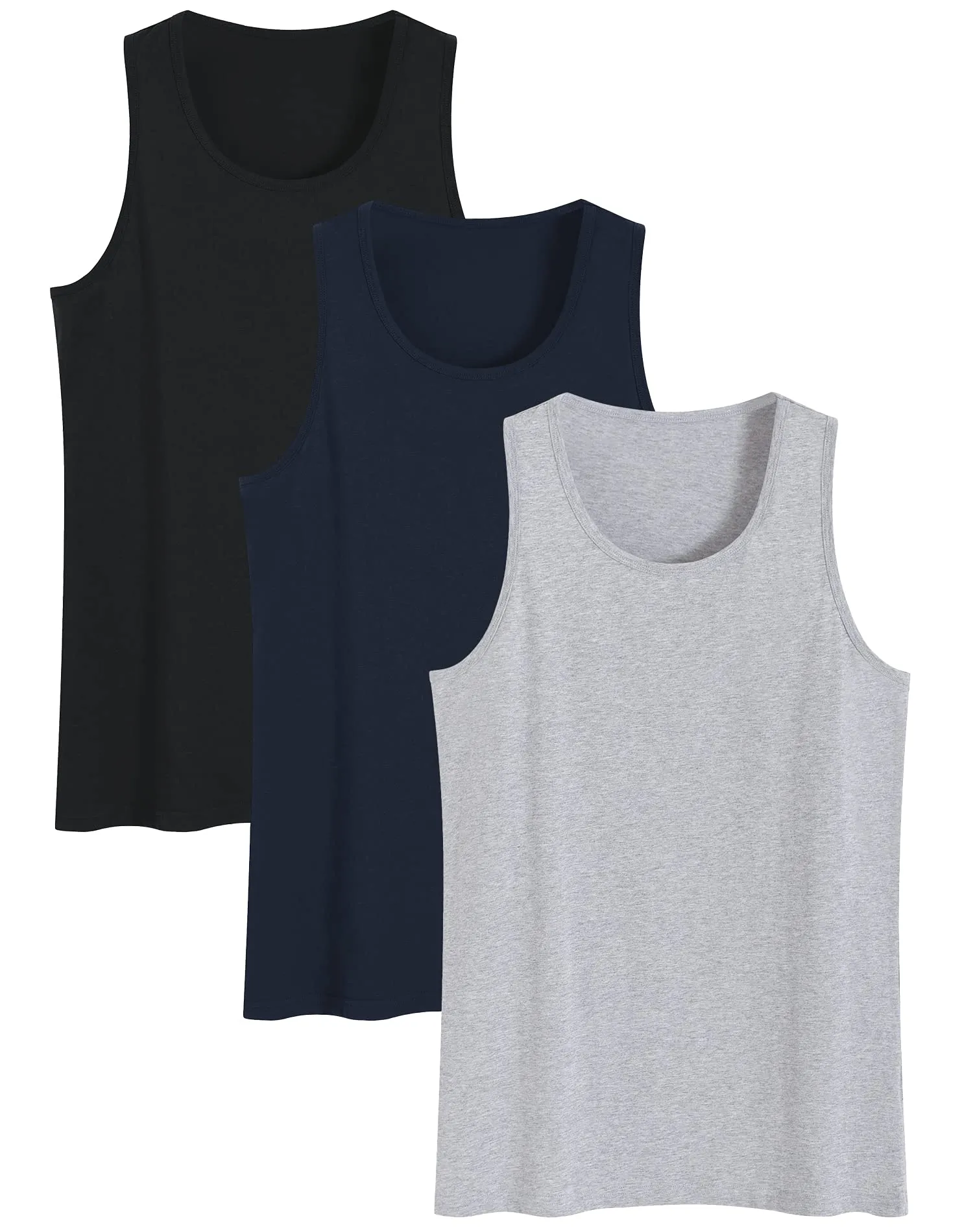 Men's Cotton Knit Tank Top Sleeveless Pajama Shirt
