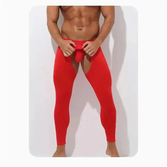 Men's Fall Winter Open Crotch Thermal Pants Long John underwear
