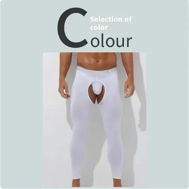 Men's Fall Winter Open Crotch Thermal Pants Long John underwear