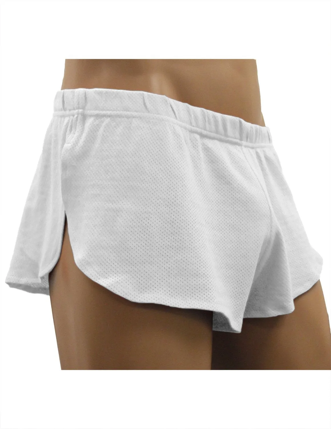 NDS Wear Mens Cotton Mesh Side Split Short White