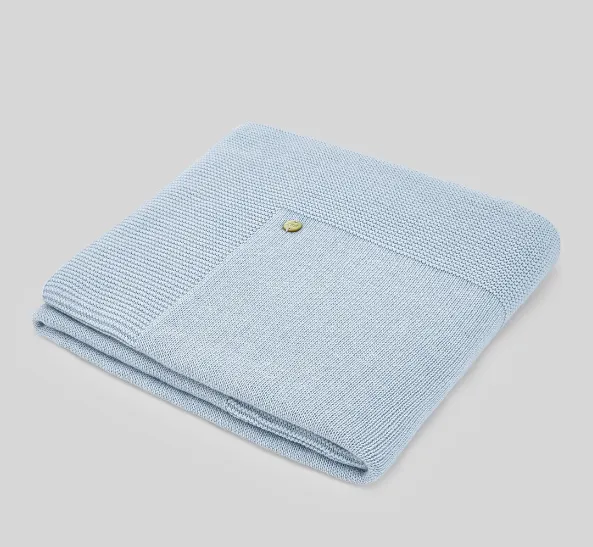 Paz Chalk Blue Knit Blanket