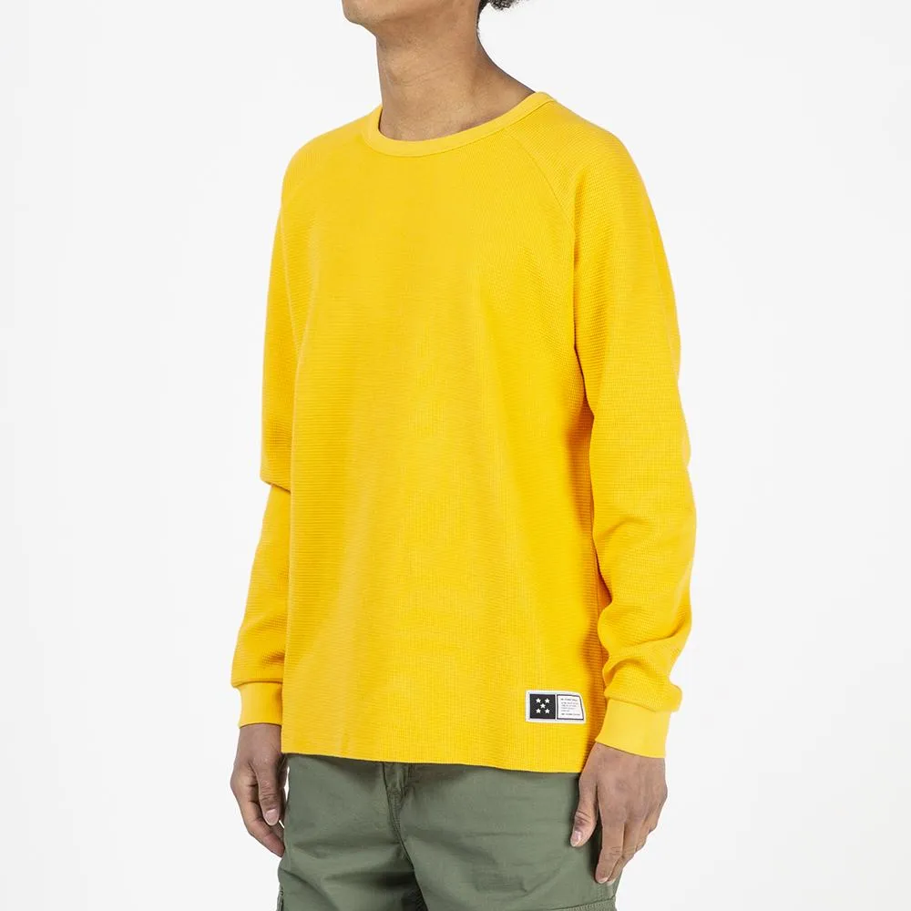 Pop Trading Company Waffle Long Sleeve Top / Burnt Yellow