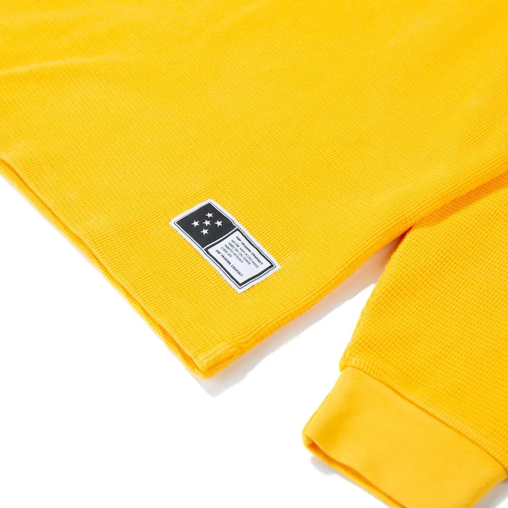 Pop Trading Company Waffle Long Sleeve Top / Burnt Yellow