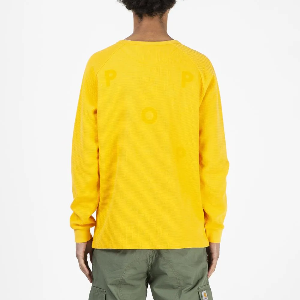 Pop Trading Company Waffle Long Sleeve Top / Burnt Yellow