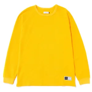 Pop Trading Company Waffle Long Sleeve Top / Burnt Yellow