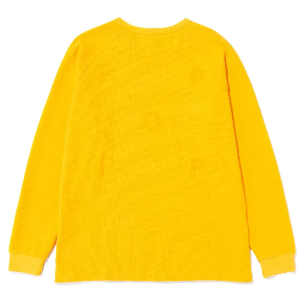 Pop Trading Company Waffle Long Sleeve Top / Burnt Yellow