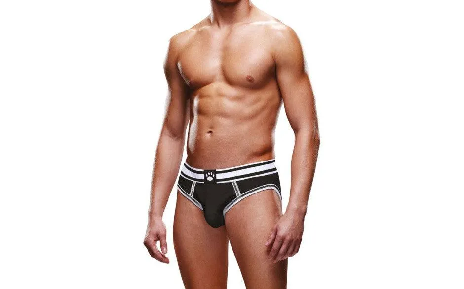 Prowler Open Back Brief White/Black