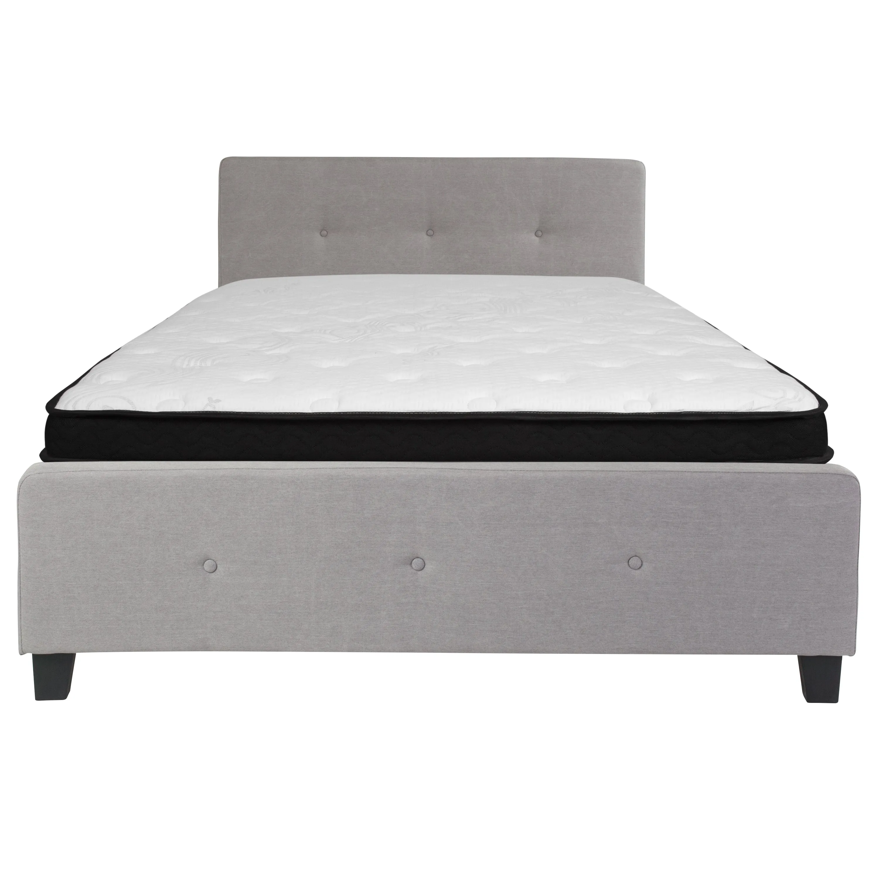 Queen Platform Bed Set-Gray HG-BMF-27-GG