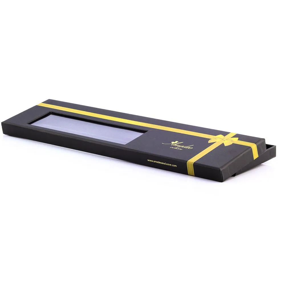 Red Black Lines Silk Designer Tie - Premium Gift Box