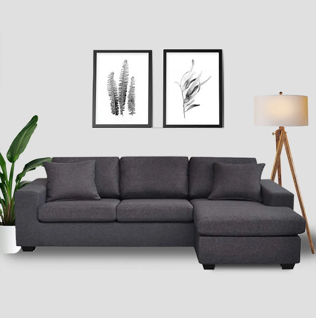 Ronaldo 4 Seater L Shape Sofa For Living Room