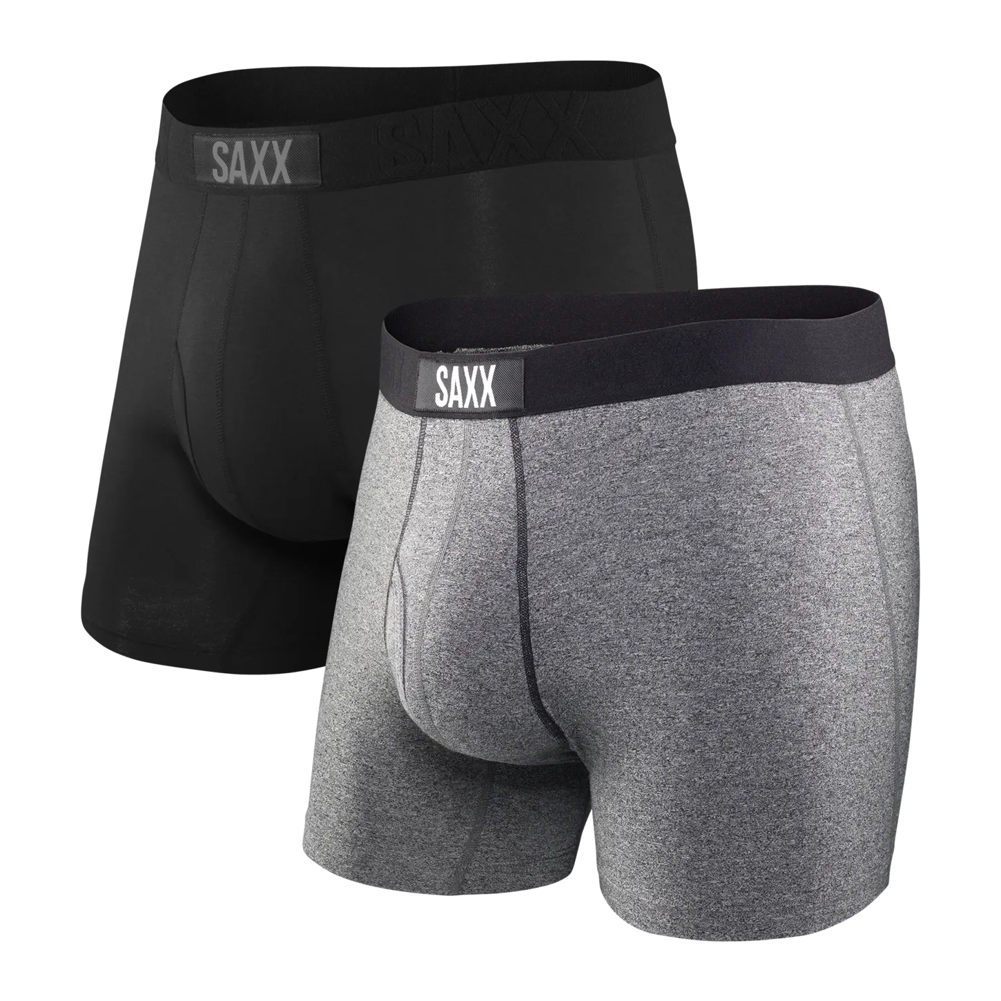 Saxx Men's Vibe Boxer Brief 2Pk- Black/Grey