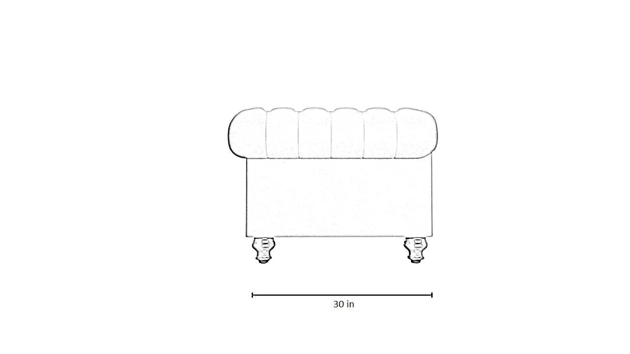 Simpson Solid Wood 3 Seater Leatherette Chesterfield Sofa For Living Room