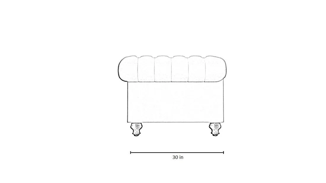 Simpson Solid Wood 3 Seater Leatherette Chesterfield Sofa For Living Room