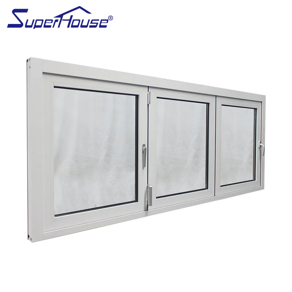 Superwu Aluminium folding window with energy saving function thermal break aluminum folding windows black color