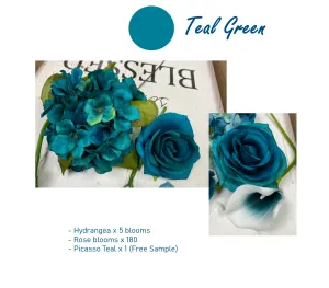 Wholesale- Teal green theme flowers