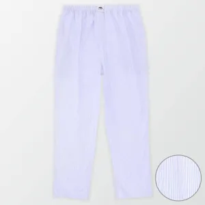 Woven Pajama Pants – White and Blue