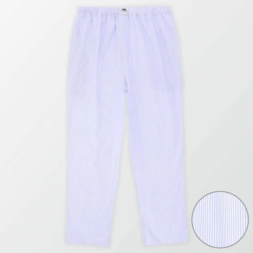 Woven Pajama Pants – White and Blue