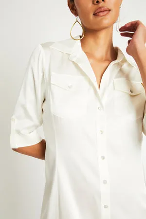 YVES SILK DRESS - OFF WHITE